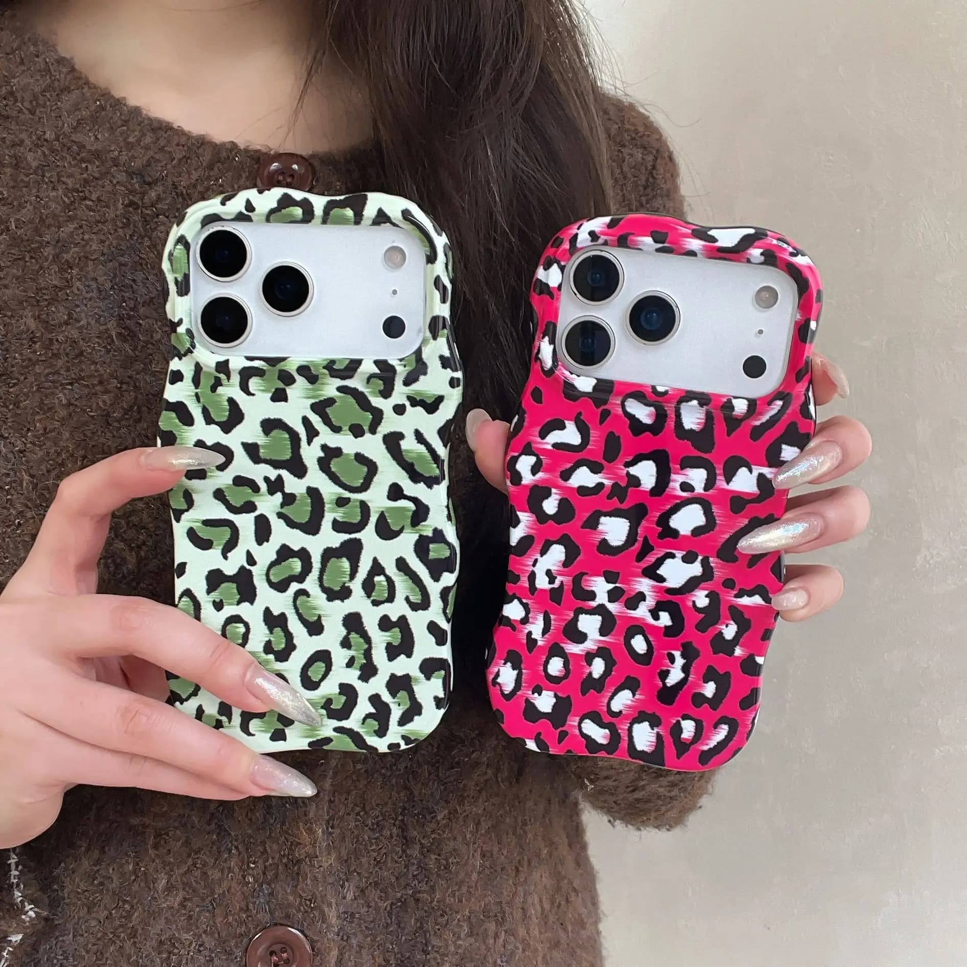 Leopard print image suitable for iPhone 17 Promax magnetic wave 2-in-1 phone case 16pro15plus14 anti drop 13 12 protective cover