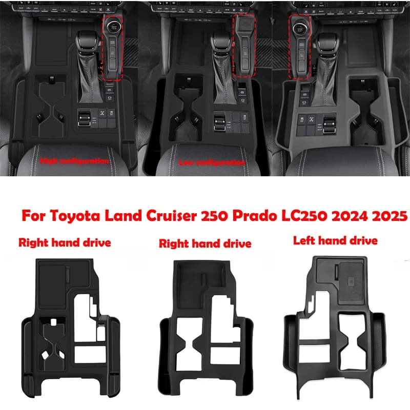 Rubber For Toyota Land Cruiser 250 Prado LC250 2024 2025  Center conlose Gear Shift Panel  front water cup Storage holder Cover