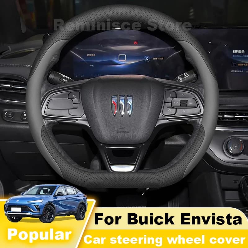 Leather Car Steering Wheel Cover For Buick Envista 2024 2023 Ultra Thin Non Slip Steering Wheel Cover Buick Envista Accessories