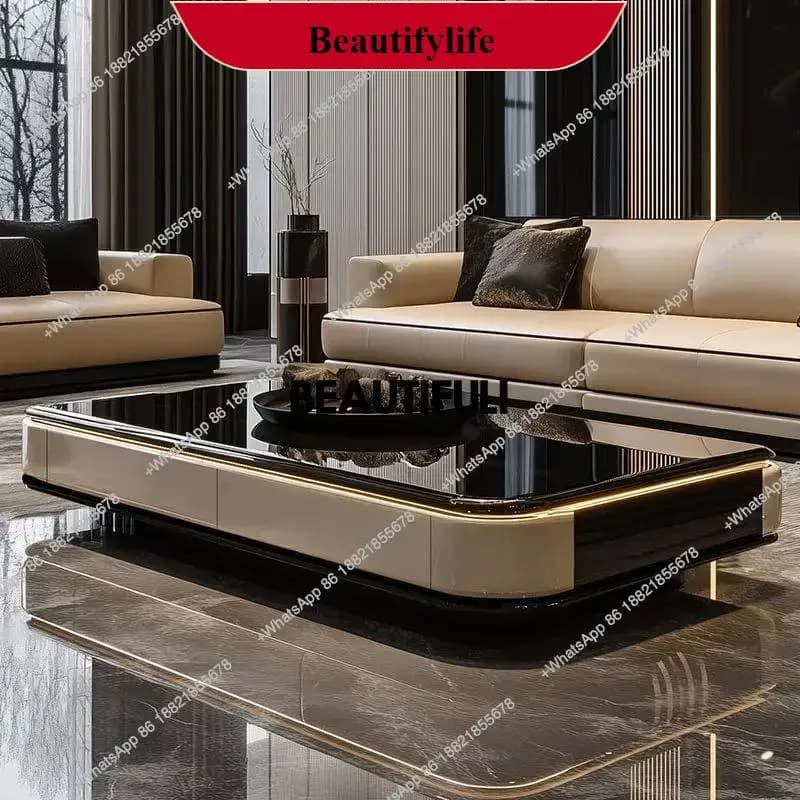 ZLight luxury high-end coffee table living room home Italian minimalist tea table marble creative modern coffee table