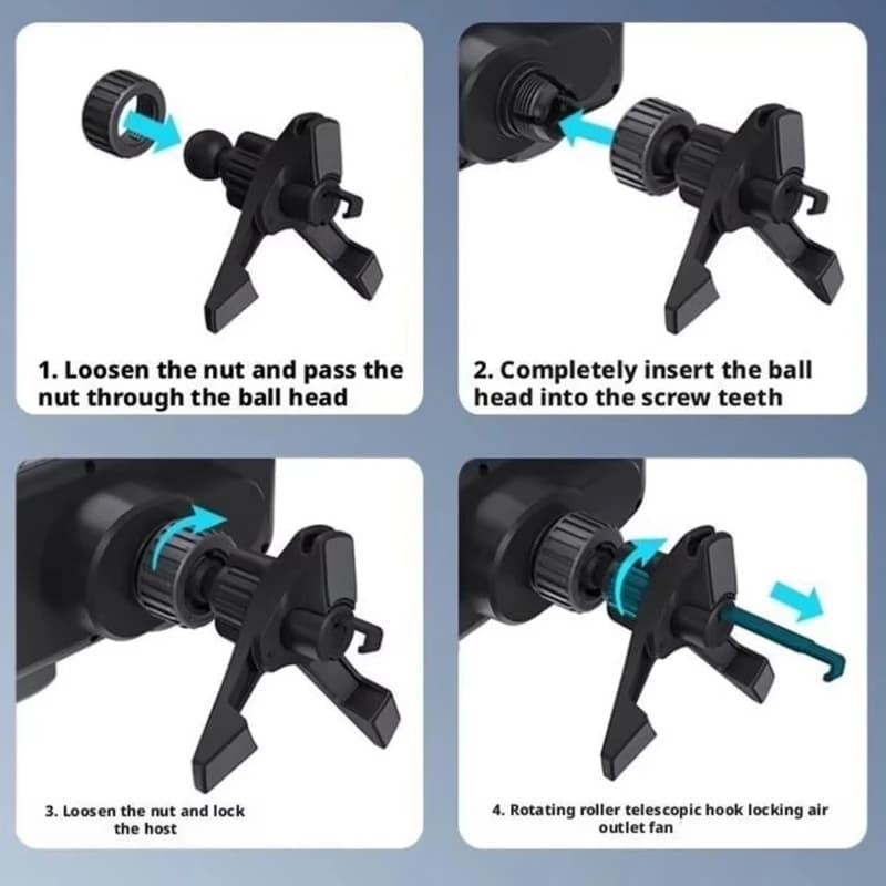 U13C Multiple Functional Auto Phone Mount 15W Quick Electric Adjustable Clamp