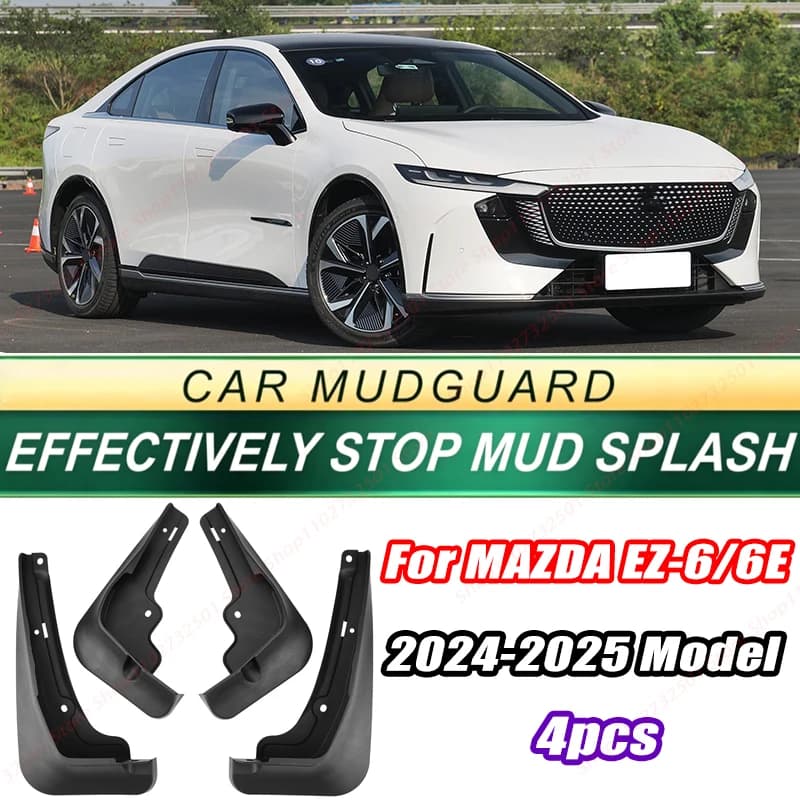 For MAZDA EZ-6 6E 2024-2025 Model 4PCS Front Rear Mud Flaps Splash Guards Fender Mudguards Auto Accessories