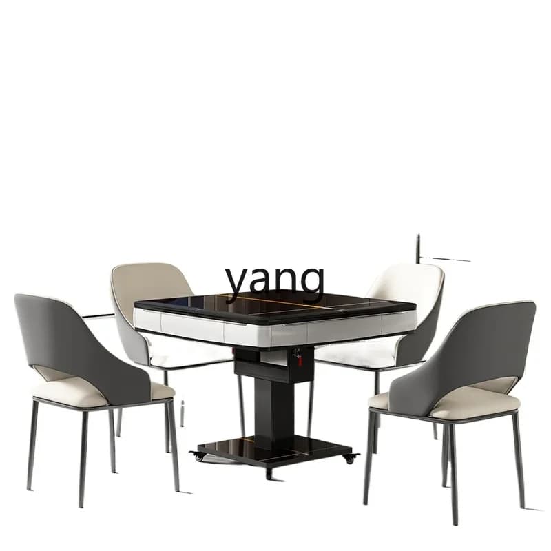 LMM mini light luxury glass bass folding dining table warm foot mahjong table sparrow table