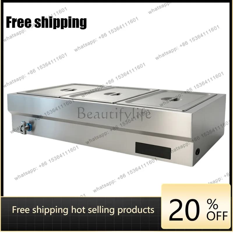 LS desktop thermal insulation sales dining table stall fast food stainless steel electric heating dish insulation table