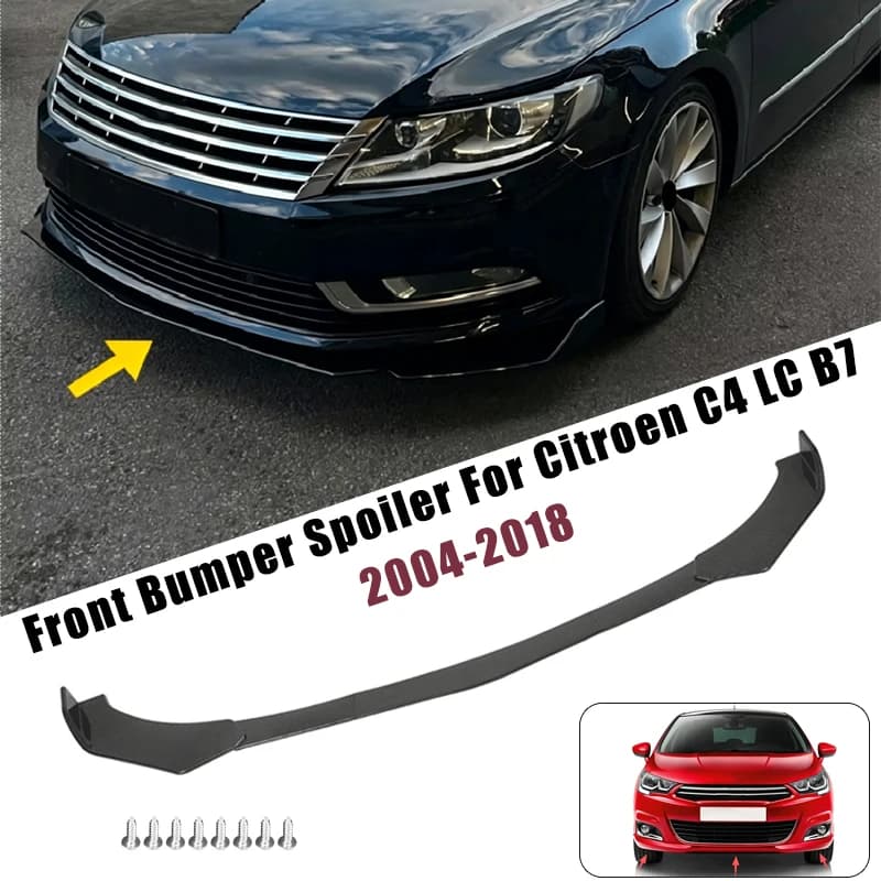 Sport Front Bumper Splitter Spoiler Lip For Citroen C4 LC B7 2004-2018 5Pcs Adjustable Sectional Car Exterior Tuning Body Kit
