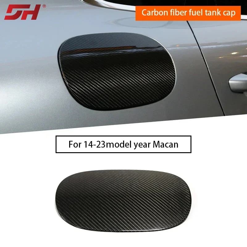 Car Carbon Fiber Fuel Tank Cap Trim Cover Fuel Tank Cap Car Accessories for Porsche Macan 2014-2024