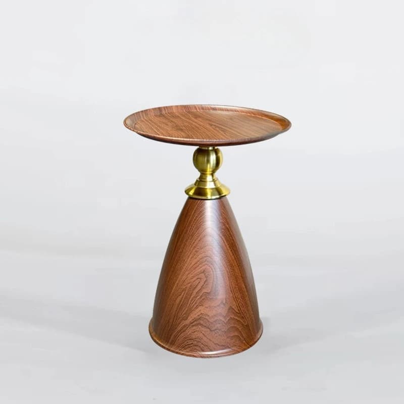 Minimalist solid wood edge few living room sofa small coffee table balcony light luxury round few
