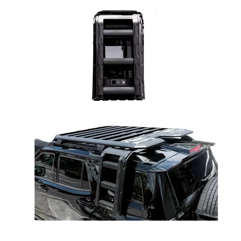 Car Luggage Rack Side Ladder Zinc Alloy Aluminum Alloy Black Non-Destructive Installation Replacement Exterior