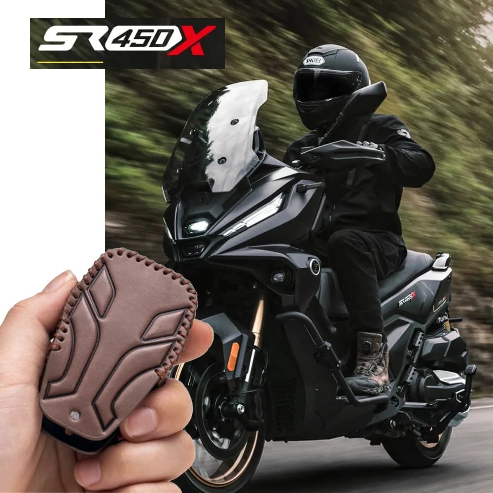 genuine leather keycase For Voge SR450X‌ ADV SR450 X‌ modified motorcycle remote control keychain high-quality leather key cover