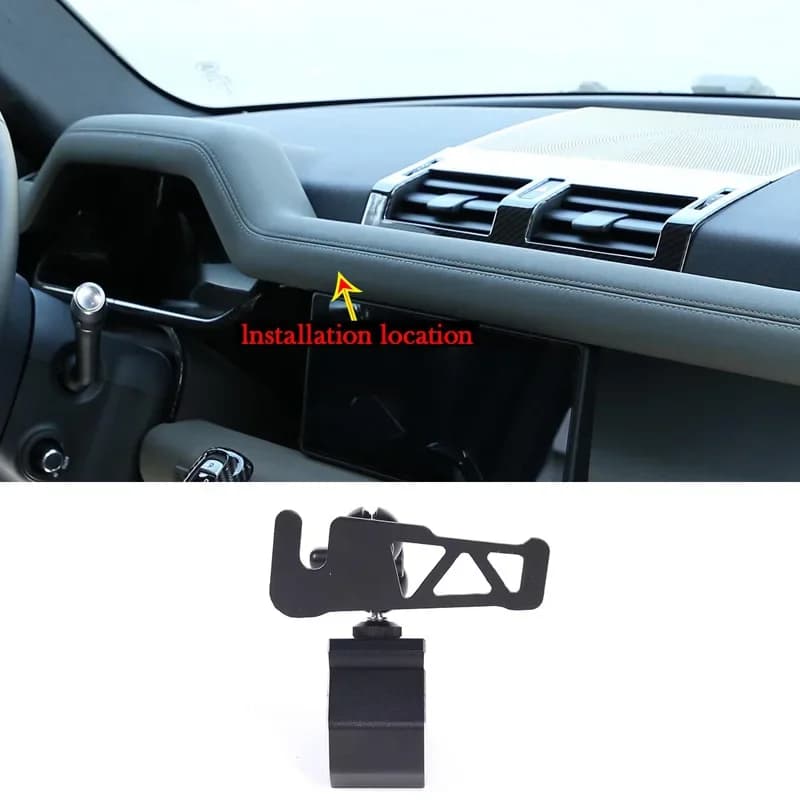 For 2020-2024 Land Rover Defender 90 110 aluminum alloy black car styling car walkie talkie bracket car interior accessories