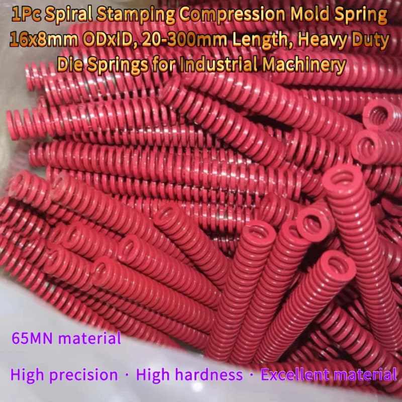 1Pc Stamping Compression Spring 16x8mm ODxID, 20-300mm Length, Heavy Duty Die Springs Industrial Machinery