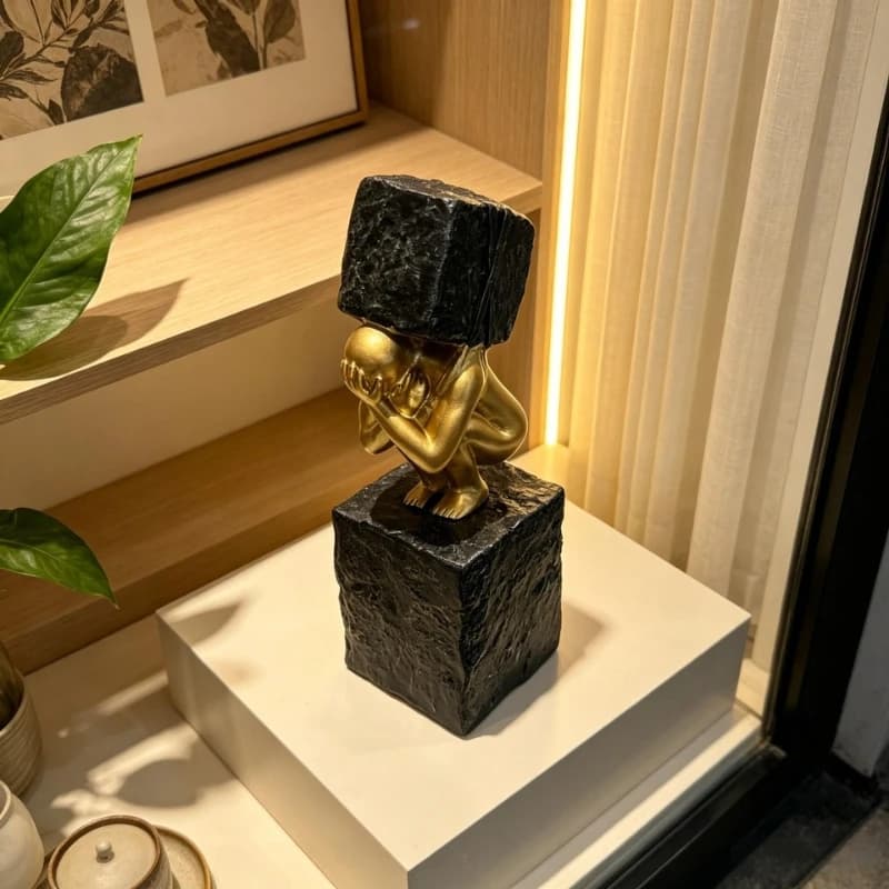 Creativity Resin Crafts Figure Statue Abstract Reality Life Stress Sculpture Home People Ornament Office Living Room Decor Gift