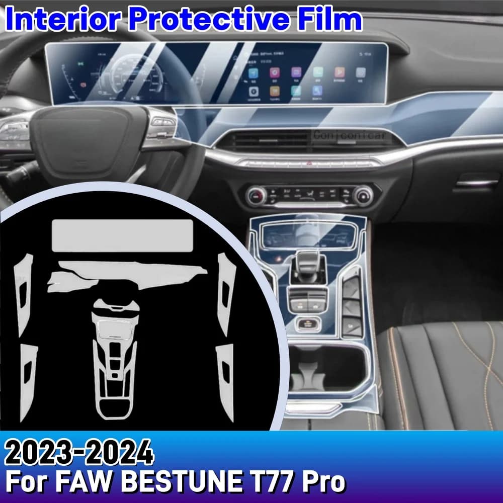 For FAW BESTUNE T77 Pro 2023 2024 Car Styling Car Interior Protection Anti-Scratch Film Sticker Upgrade Modification Accessory