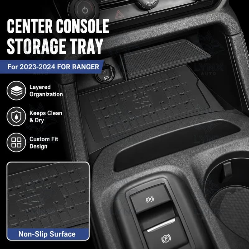 For 2023-2024 For Ranger Center Console Layered Storage Box Divider Car Accessories Modification Parts Upgrade