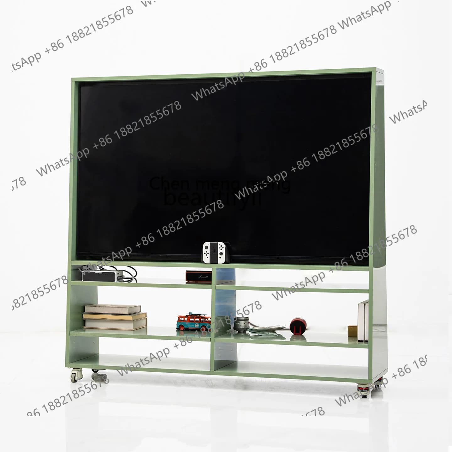 X  Solid wood TV cabinet Movable multi-functional locker Modern simple living room floor TV cabinet
