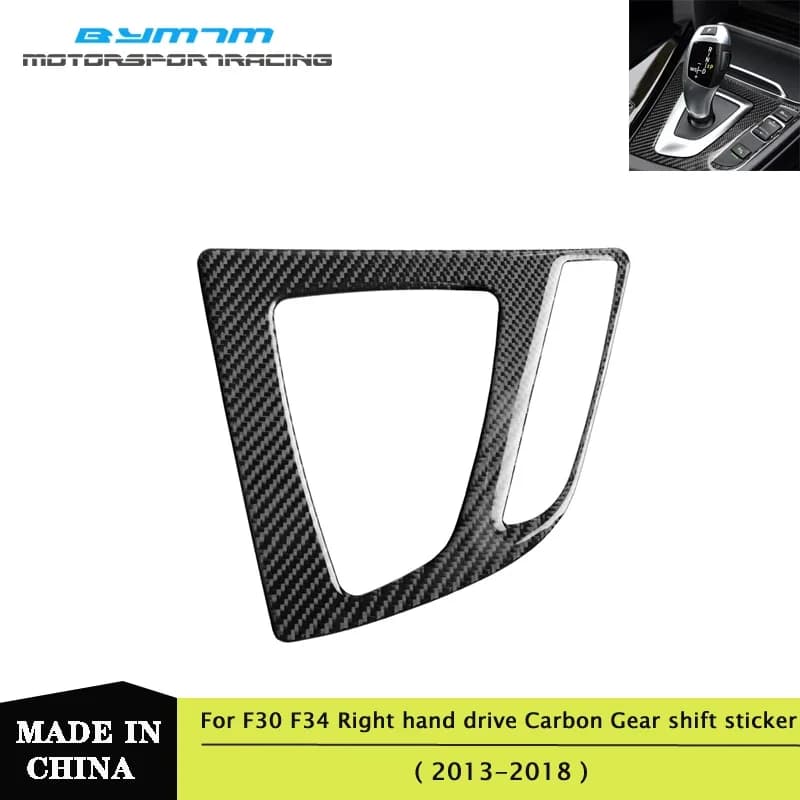 Right hand drive Carbon fiber Gear Box Panel Cover Decorative Gear shift sticker For BMW 3 Series F30 F34 3GT