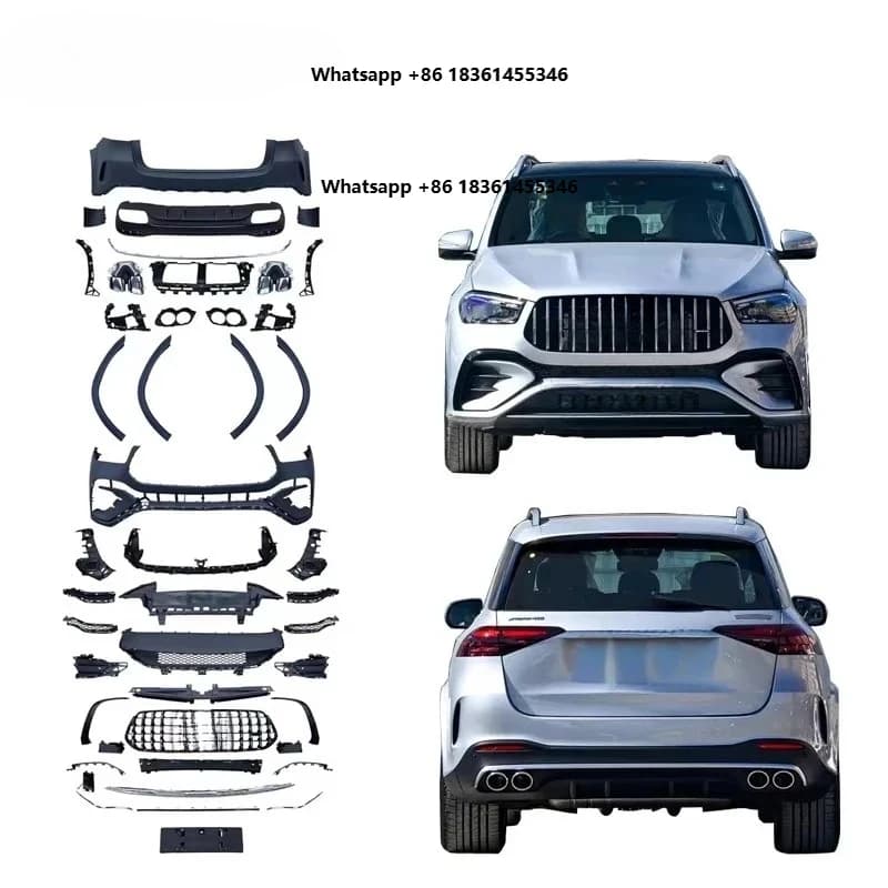 2024  W167 Upgrade GLE53 Body Kit Front GT Grille Diffuser with Exhaust Flare Bumper