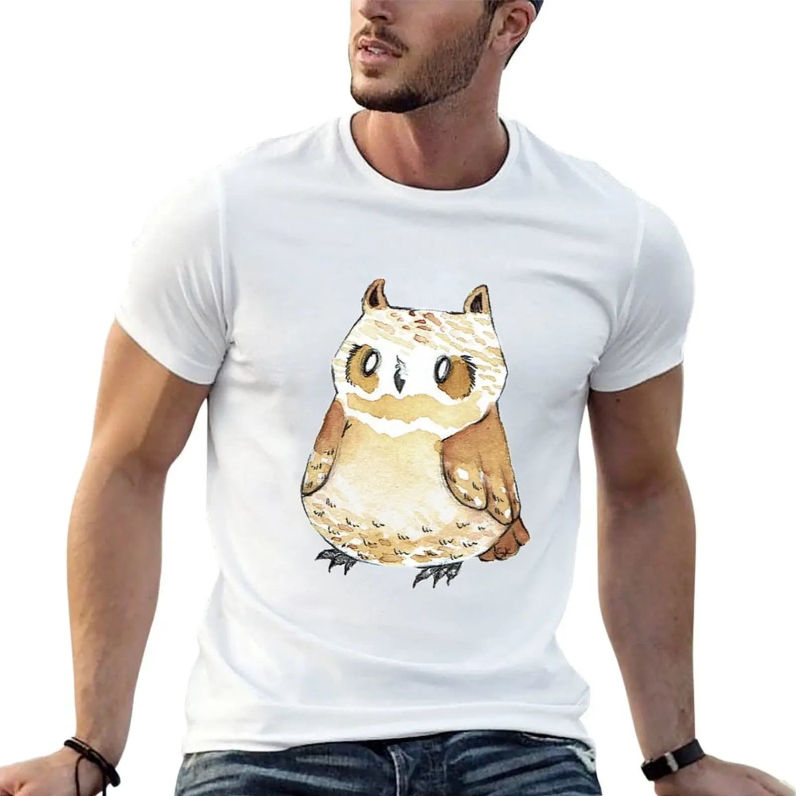 Great Horned Owl T-Shirt plain aesthetic clothes t shirts for men