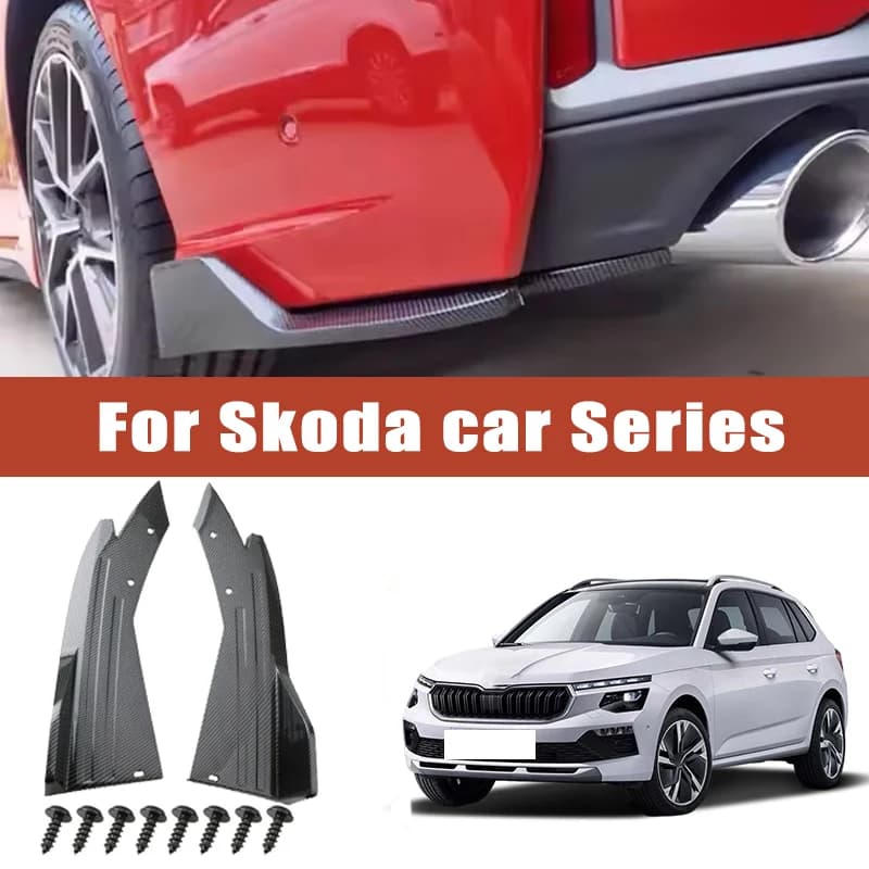 Rear Bumper Spoiler Lip Splitter Diffuser Anti-Crash Winglet Car Mod For Skoda Octavia Fabia Rapid Superb Kodiaq Karoq Kamiq
