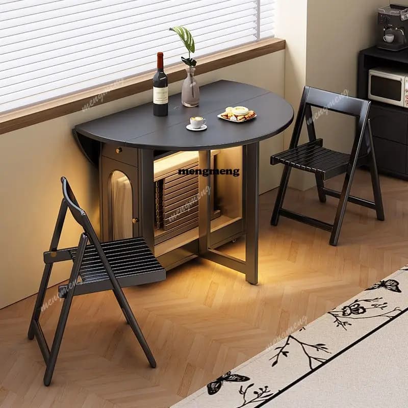 Nordic Folding Dining Table Living Extenable Folding Kitchen Dining Table Portable Round Mesas Pegables Portatil Home Furniture