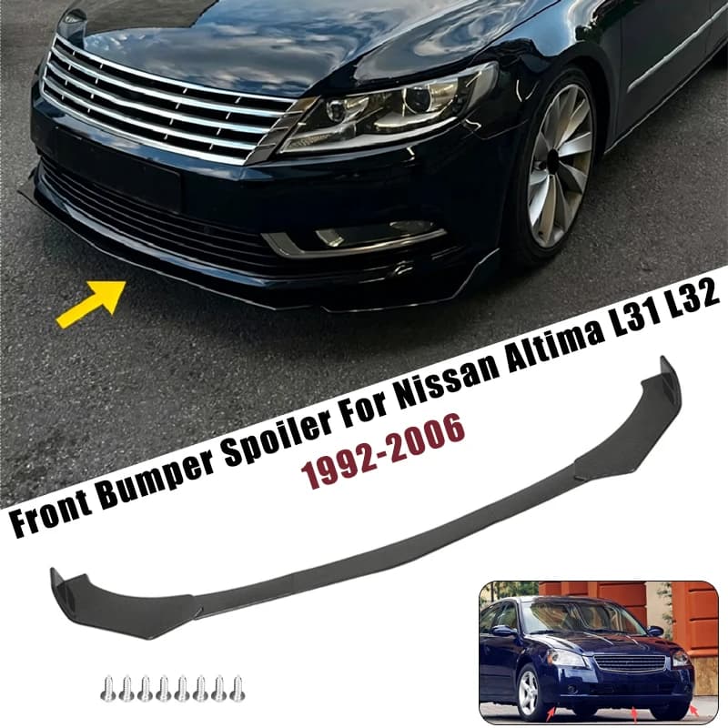Sport Front Bumper Splitter Spoiler Lip For Nissan Altima L31 L32 1992-2006 5Pcs Adjustable Sectional Car Tuning Body Kit