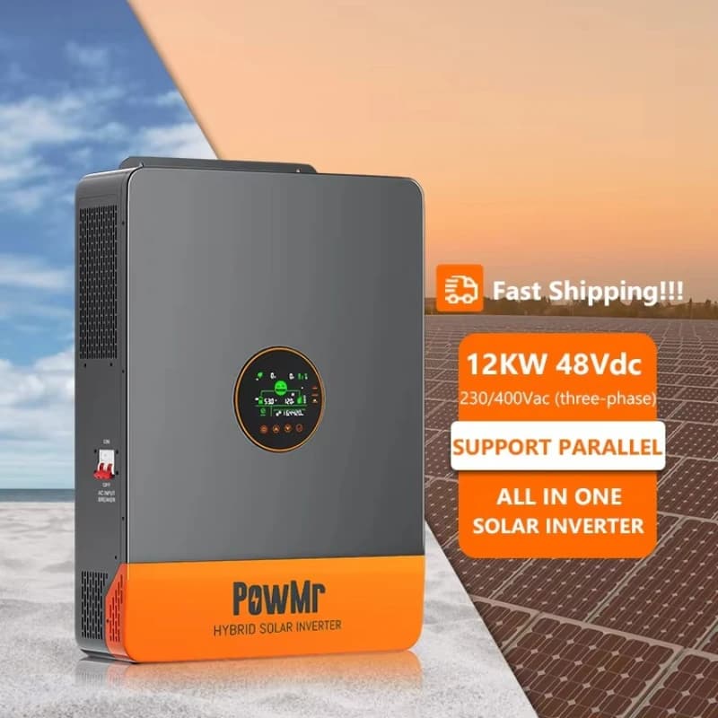 PowMr 12KW 48V Pure Sine Wave Solar Inverter 230/400Vac Three Phase MPPT Hybrid Solar Inverter