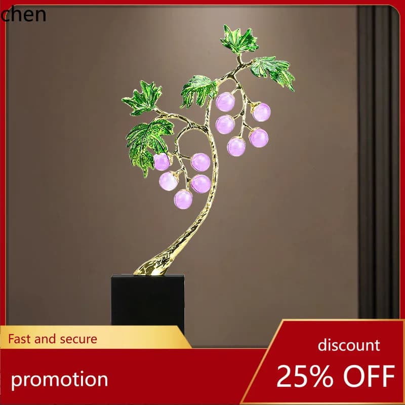 H1 amethyst multi-berry grape vine ornament - premium decoration for living room, wine cabinet,  - perfect housewarming gift