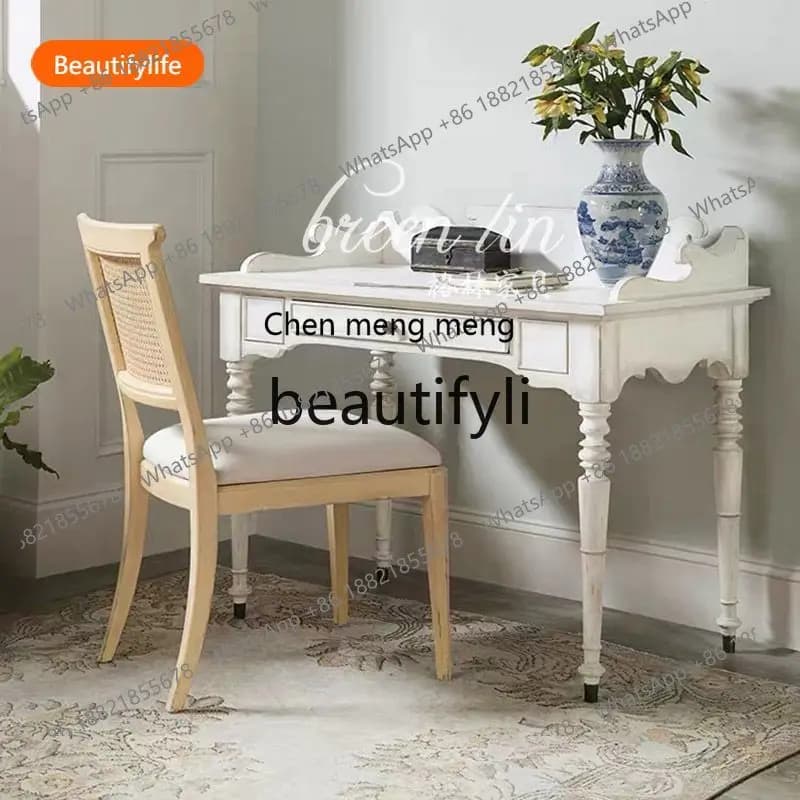 2003 French retro solid wood desk Nanyang style antique computer desk writing desk dressing table