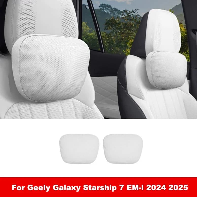 For Geely Galaxy Starship 7 EM-i 2024 2025 Suede Neck Pillow Memory Foam Pillows Car Interior Accessories
