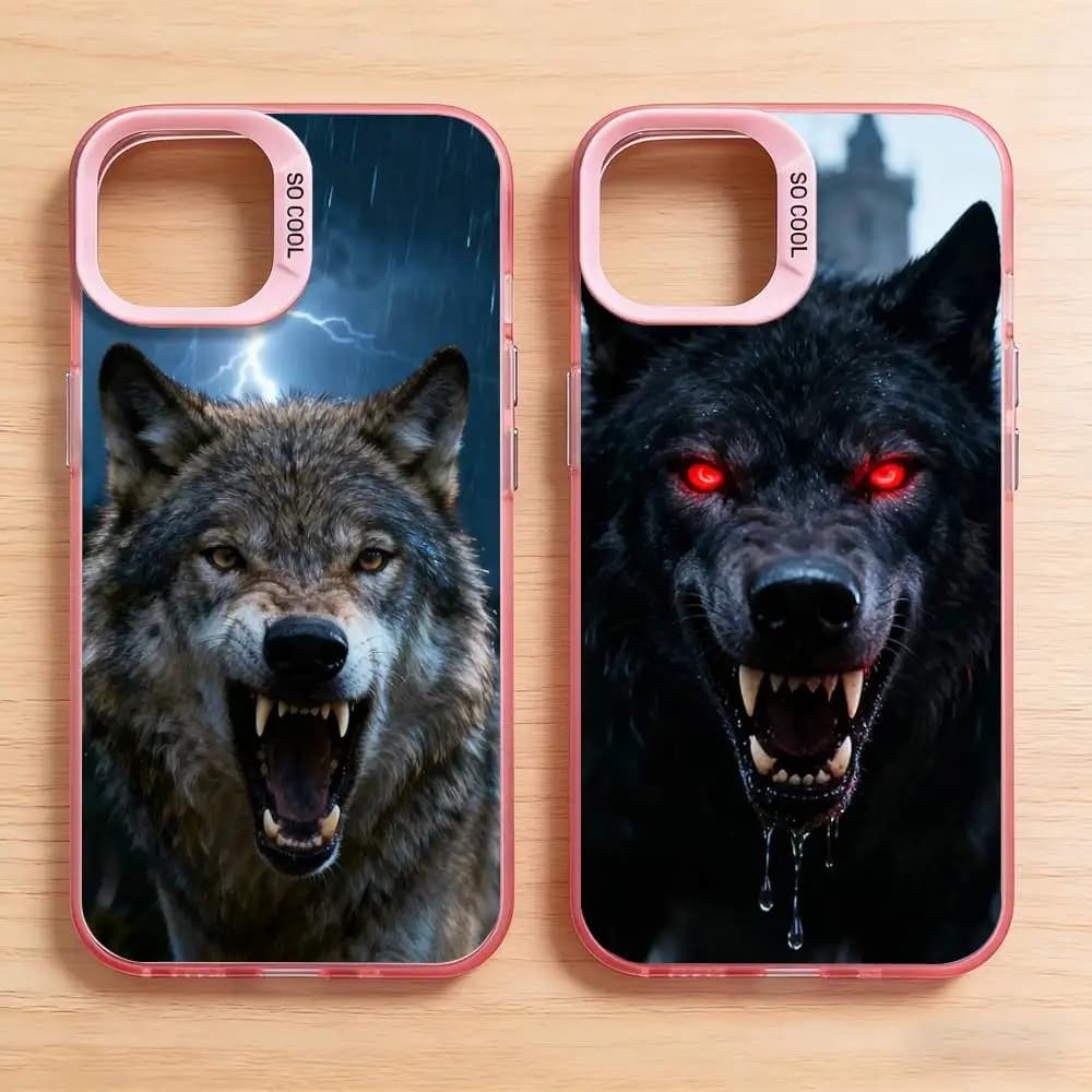 Angry Wolf Midnight Animal Phone Case for iPhone 17 16 Max Mini 15 14 13 Pro Plus 12 11 X XS Air Premium Protector