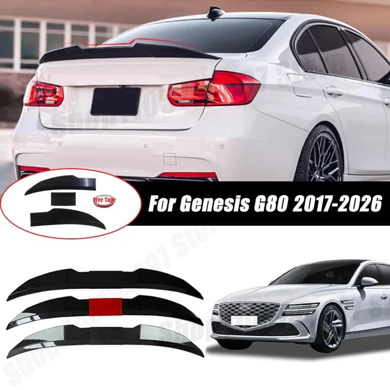 3pcs Sedan Rear Trunk Spoiler For Genesis G80 2017-2026 Adjustable DIY Modified Trunk Spoiler Automotive Accessories