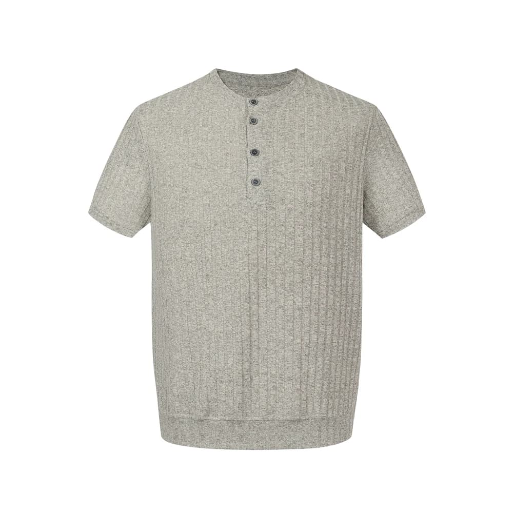 2026 Summer New Style Men's Old Money Style Short-Sleeved Polo Shirt American Retro Henry Collar T-Shirt