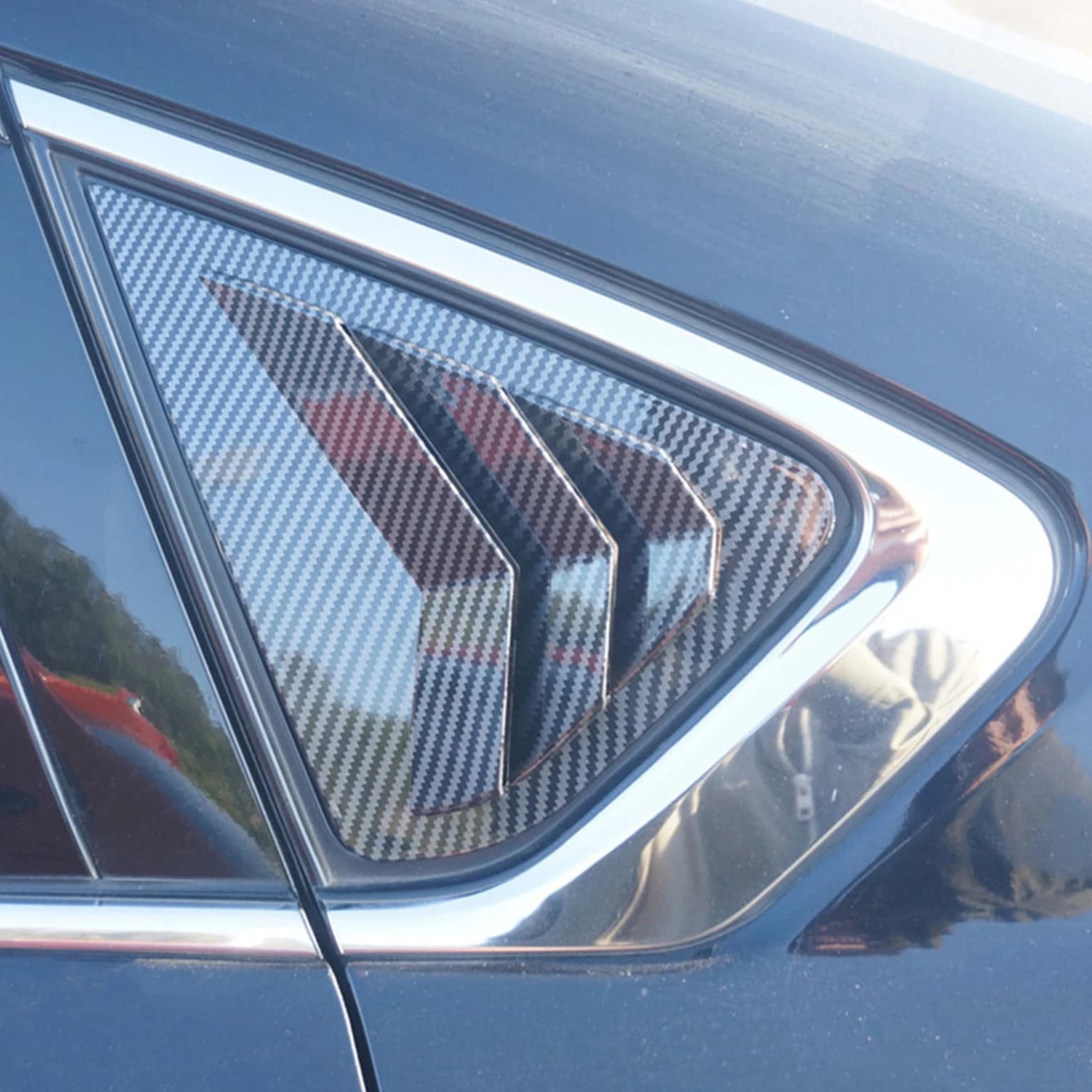 Car Styling Fit For Nissan Altima 2013-2018 Sedan Rear Window Blind shades Louver Frame Sill Molding Cover Sticker Trim