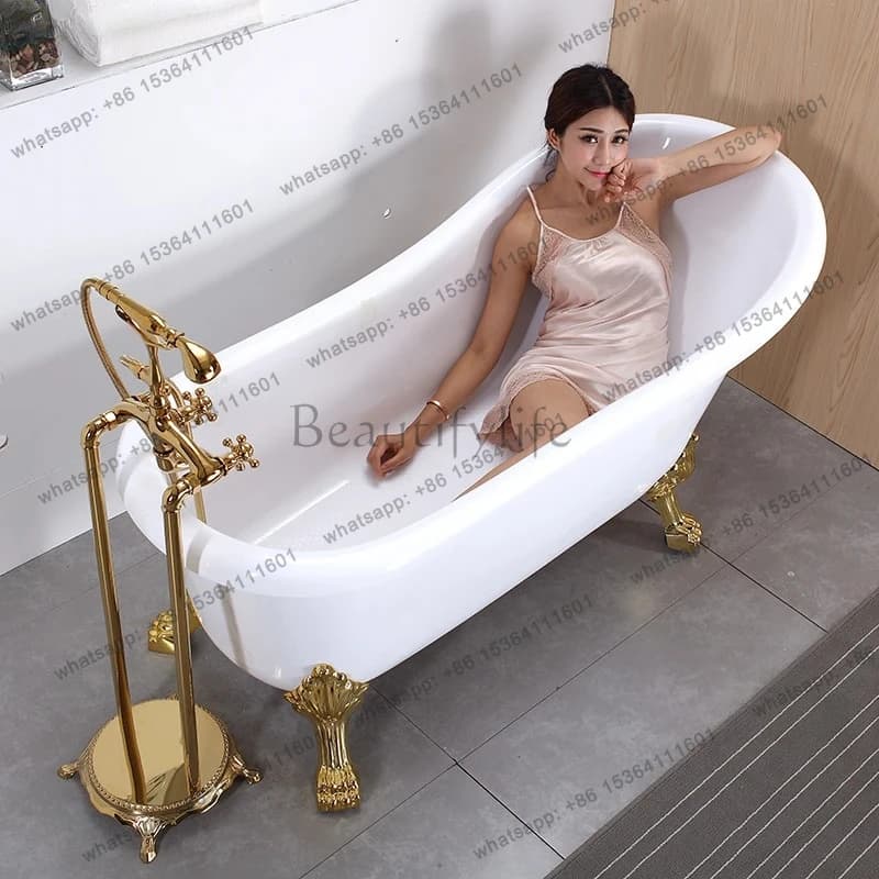 bathroom acrylic small apartment bathtub adult independent mobile light luxury concubine bathtub