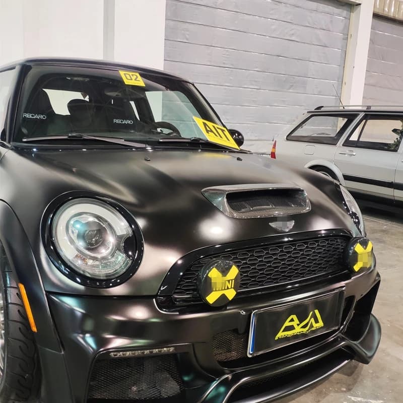 FOR Mini Cooper S R56 2007-2014 V Front Engine Air Hood Hood Scoop Vent Cover Real Carbon Fiber/Forged Carbon Outlet Mask