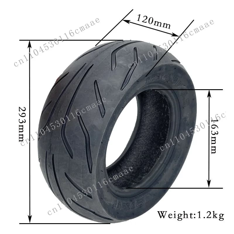 Electric Skateboard Outside Tyre 12x4.50-6.5 Tubeless Tire 12 Inch Airless Vacuum TYre Scooter Accessories