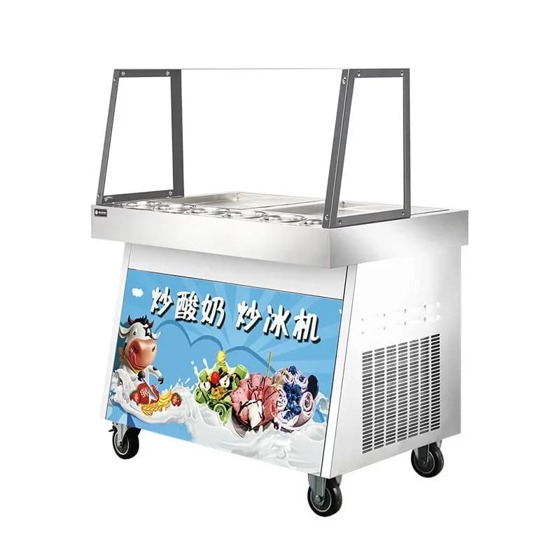 Multifunctional Fried Yogurt Machine Commercial Double Pot Double Pressure Small Fancy Fried Ice Machine