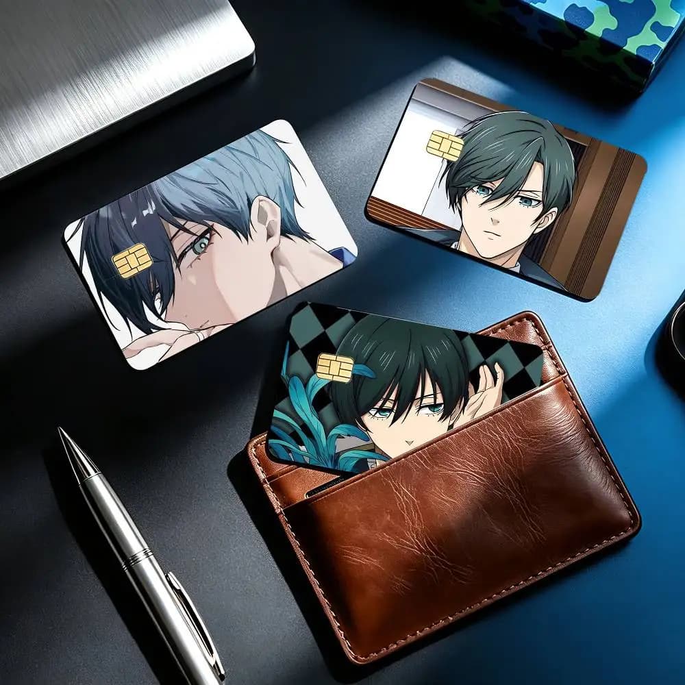 COOL I-Itoshi Rin  4pcs 1Set Card Stickers Small Waterproof Chip 4PCS Card Sticker Anti-Scratch