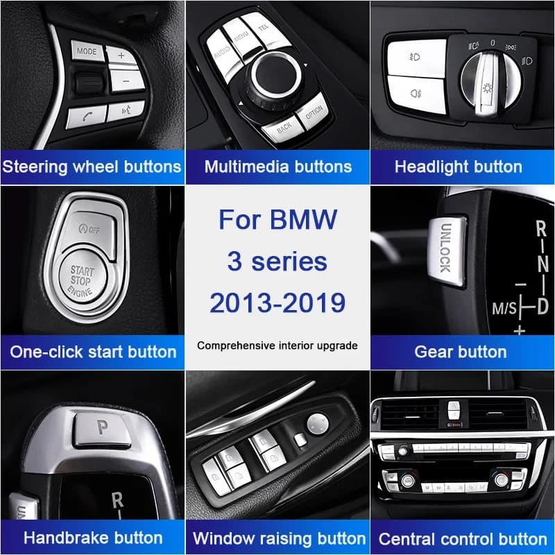 For BMW Series 3 4 F30 F31 F32 F33 F34 F36 F80 3GT 2013-2019 Car Center Gear Knob Button CD Multimedia Buttons Car Accessories