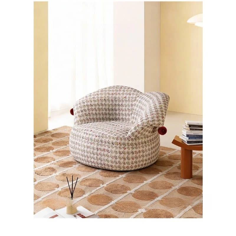 Small sofa, vintage vintage living room, bedroom, houndstooth lounge chair