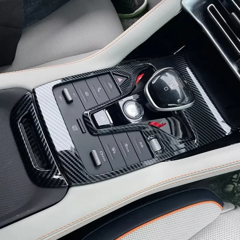 Carbon fiber interior shift frame shift handle frame cover decorative accessories For BYD Song plus EV DM-i 2020-2024