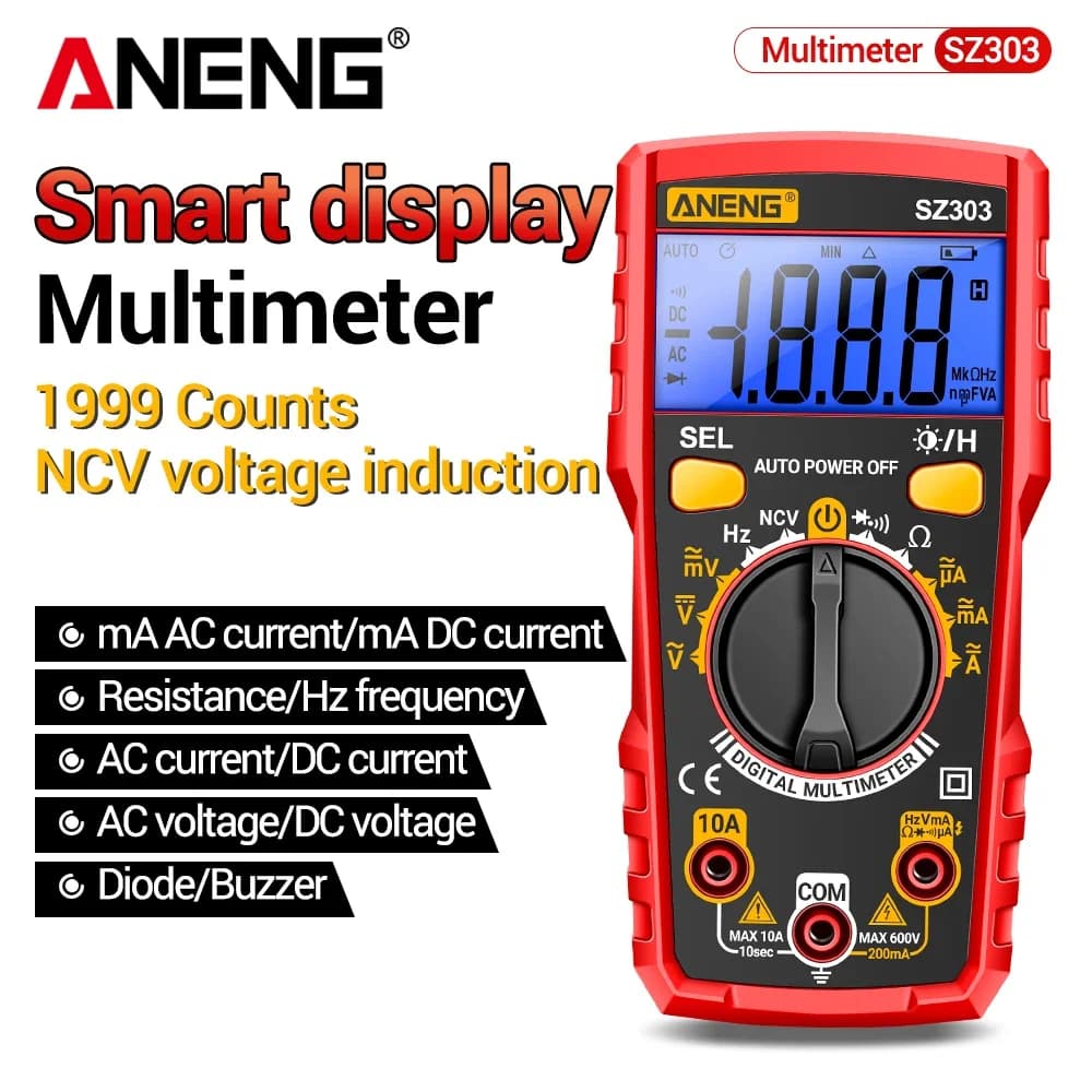 ANENG SZ303 multimeter with backlight data retention 2MHz frequency detection, electrical maintenance, high-precision instrument