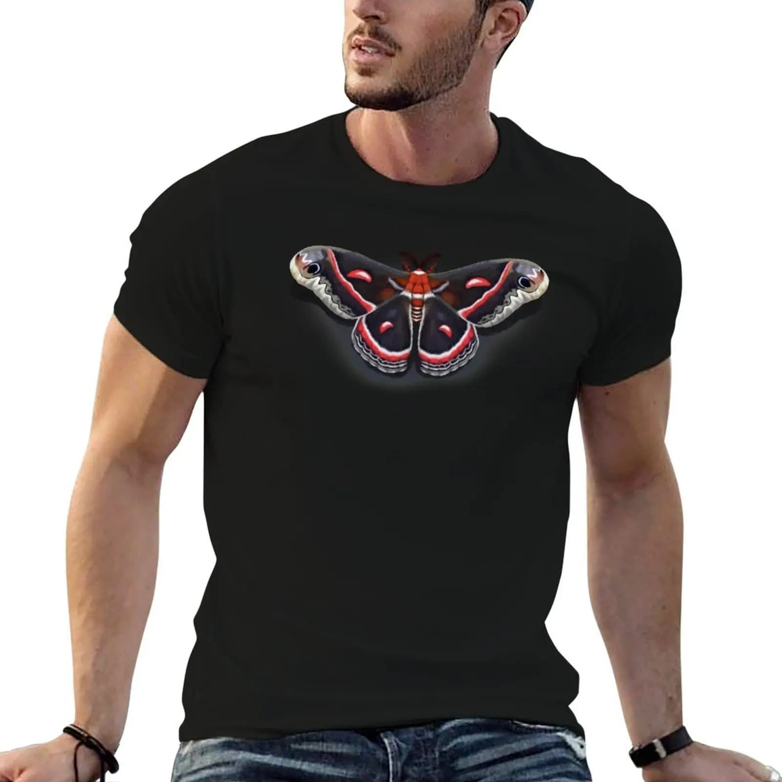 Cecropia Moth T-Shirt custom t-shirts anime figures T-shirt men