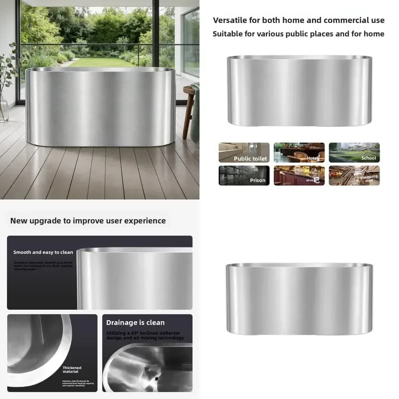 Custom Oval Outdoor 304 Stainless Steel Cold Water Tub Oversized Adult Spa Cryotherapy Soaking Pool Ice Bath Bucket
