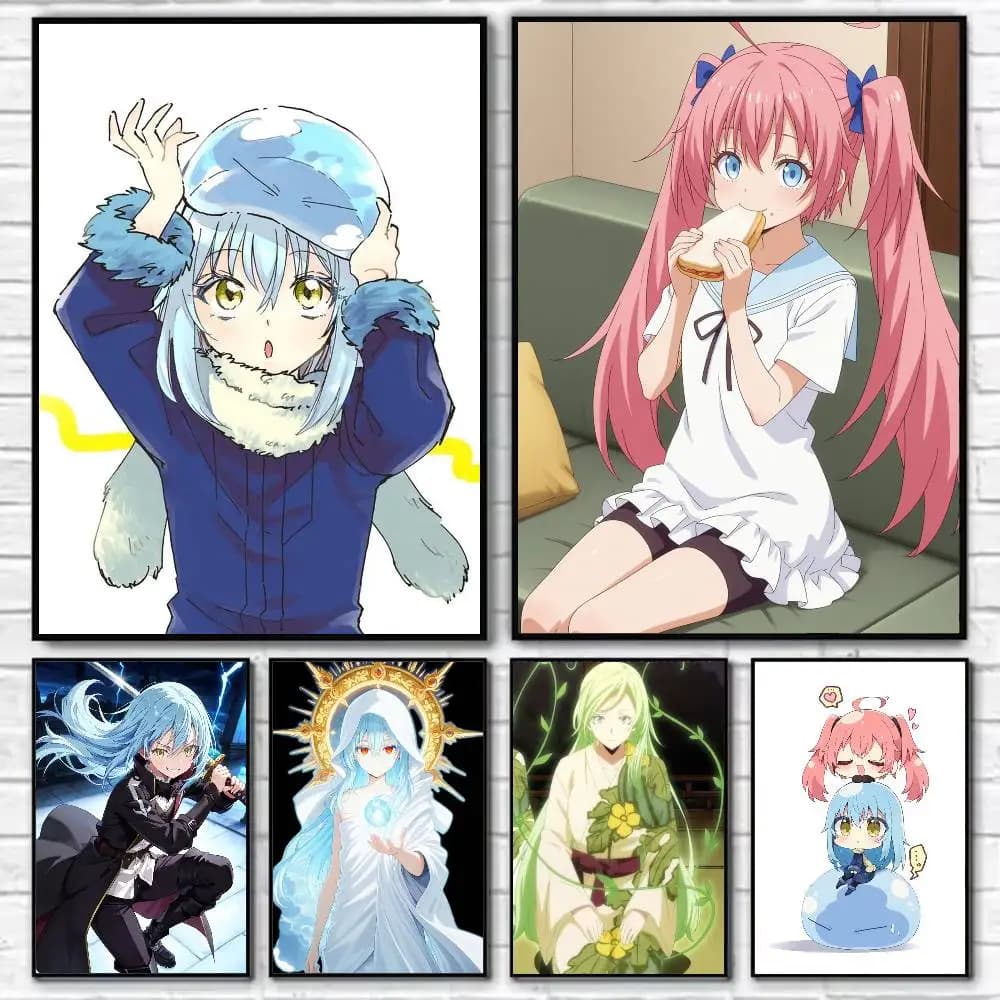 That Time I Got Reincarnated as a Slime Poster Self-adhesive Art Waterproof Paper Sticker Coffee House Bar Room Wall Decor