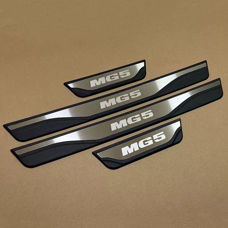 ABAIWAI For MG MG5 2021-2025 2026 2027 Door Sill Plate Strips Trim Stainless Steel Plastic Cover Interiors Auto Accessories