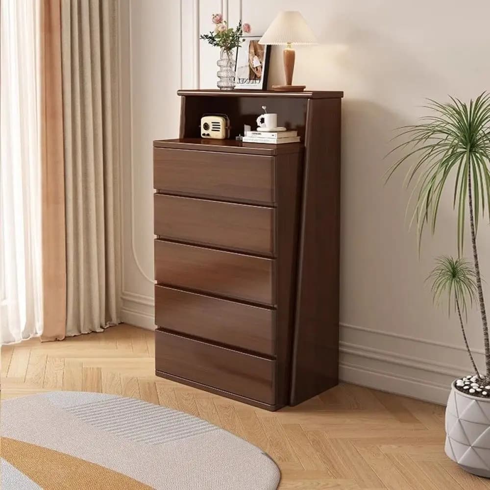 Modern Multi-Functional Storage Drawer Cabinet with Simple CD Racks for Organization in Bedrooms or Living Rooms