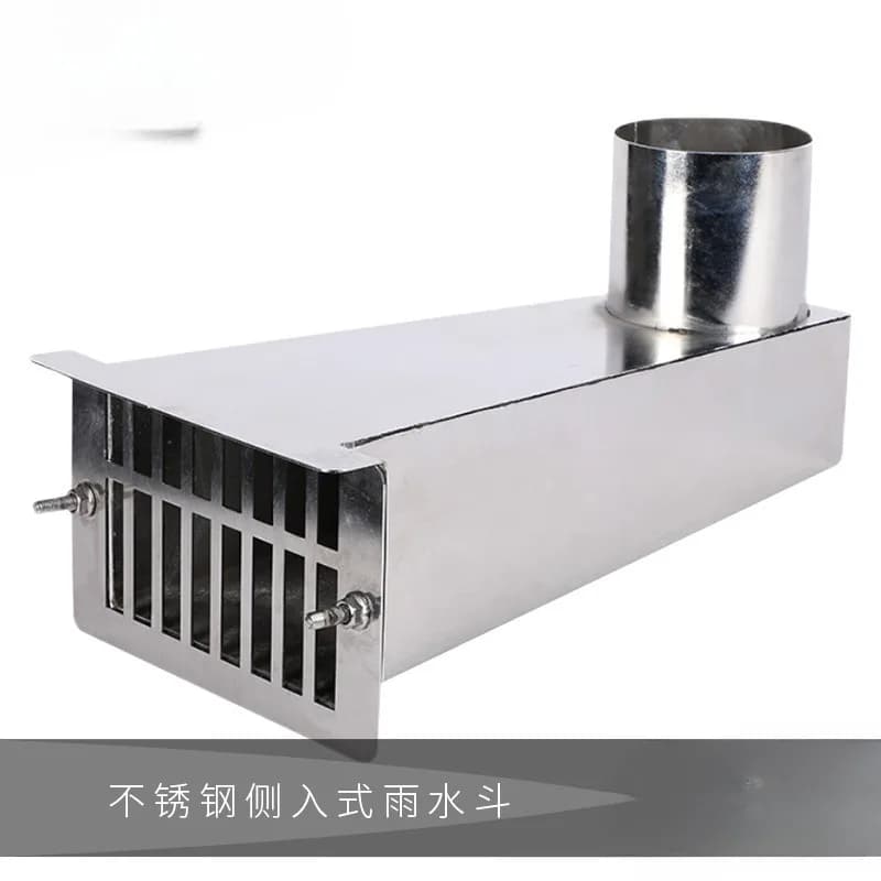 Side-discharge rainwater hopper, 304 stainless steel downspout Stainless steel gutter side-entry rainwater hopper