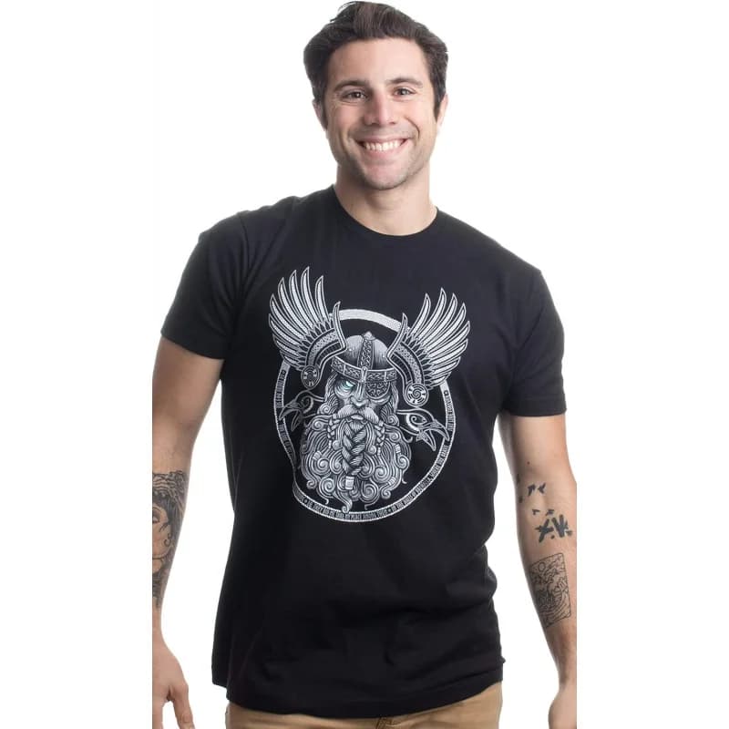 0413 God Valkyrie Valhalla Viking Raven Nordic Gift T-Shirt Celtic Runes Norse Myths printed Graphic clothes All size tops