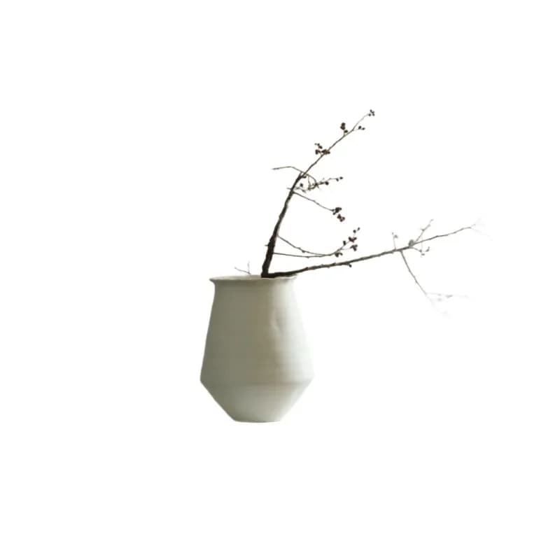 Medieval vase ceramic white ornament ceramic pot retro hydroponic flower arrangement artistic Chinese flower arrangement